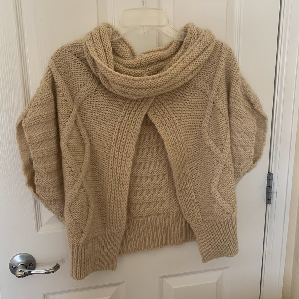 Knit Cropped Sweater Shawl